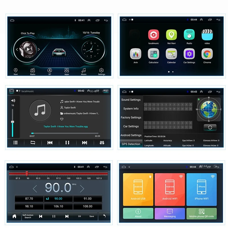 9 дюймов 2 Din Android 8,1 автомобильная универсальная навигация HD контактный экран Bluetooth gps навигация Мультимедиа