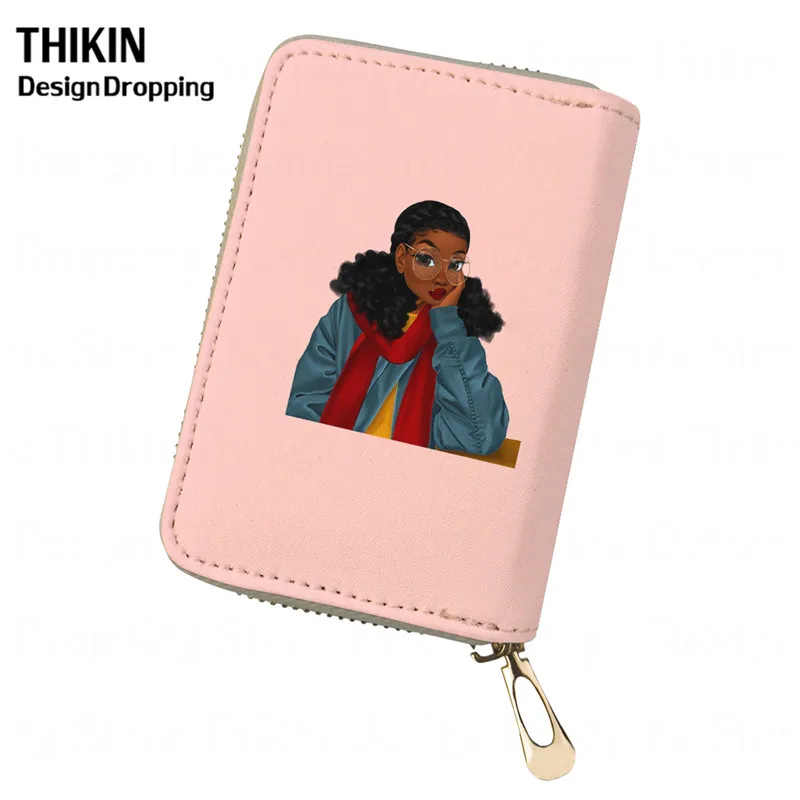 THIKIN модная Обложка для паспорта розовая американская девушка печать женский кошелек для кредитных карт Повседневный клатч для путешествий PU держатель для карт - Цвет: as picture