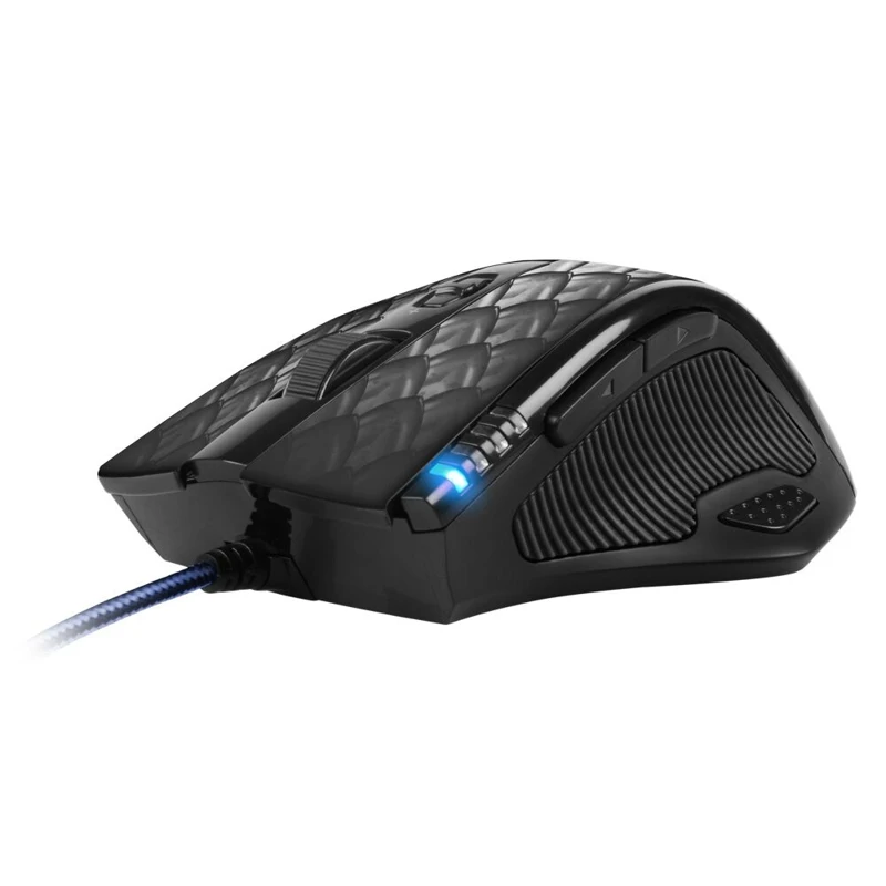 Мышь Sharkoon Drakonia Black, лазерная, проводная, 8200 dpi, USB, подсветка, цвет: черный