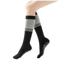 Длинные носки для йоги, женские нескользящие носки с пятью пальцами, носки для йоги, противоскользящие носки с пальцами для занятий йогой и танцами, колготки для йоги#2D05