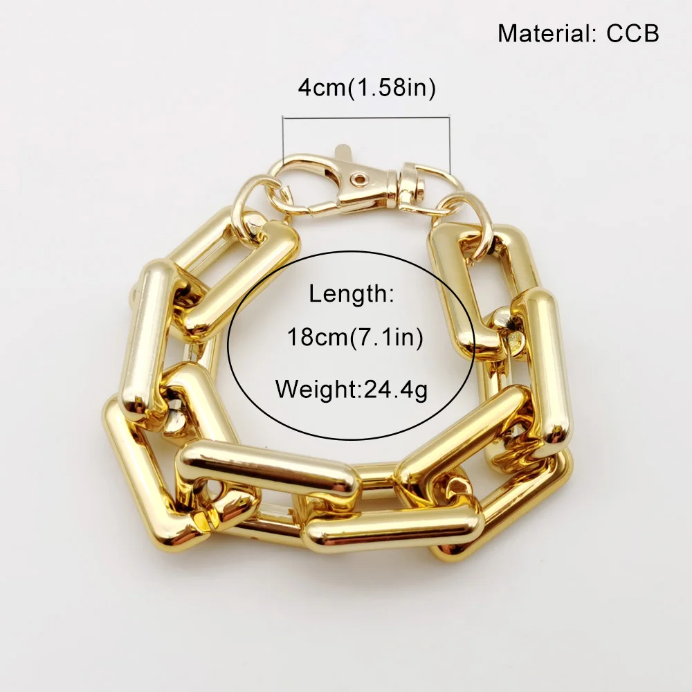 High Quality Punk Boho Lock CCB Chain Necklace Women 2020 Statement Hip Hop Twisted Thick Link Chain Collar Gothic Jewelry - Image 4