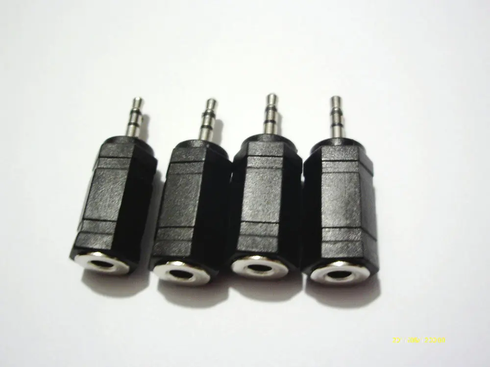 100 pcs High quality 2 5mm Plug to 3 5mm Jack adapter HEADPHONES EARPHONES connector New