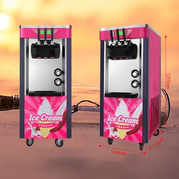 

Commercial Air-cooling soft Ice cream machine electric26L / H flavors sweet cone ice cream maker 110V/220V