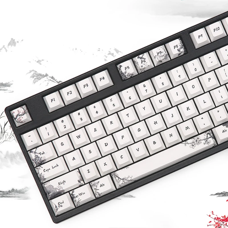 Keycap PBT с красителем 108 клавиш вишневый профиль колпачки для клавиатуры MX
