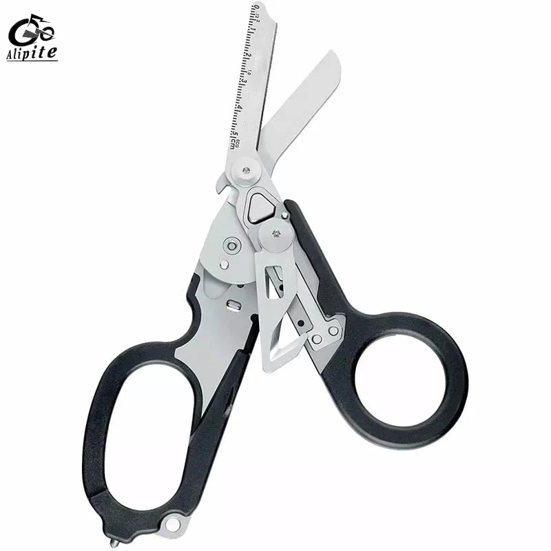 

Raptor Emergency Response Shears with Strap Cutter and Glass Breaker Black Tactical Folding Scissors Cut Trim Snip Hand Tool