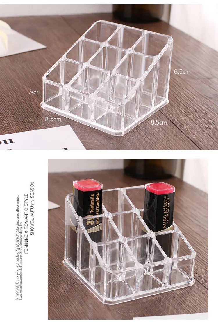 Acrylic Cosmetics Organizer Cotton Pads Container Storage Box For Makeup Acryl Multifunctional Lipstick Organizer (21)