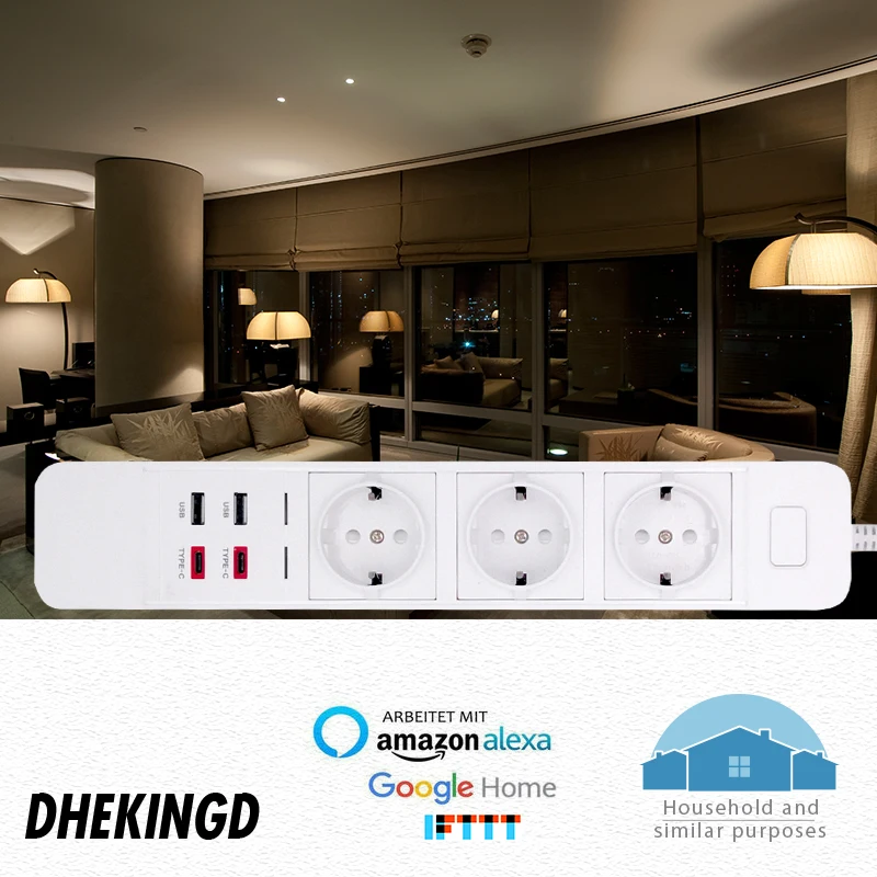 Wifi смарт Мощность полосы EU/UK/AU с 2 портами (стандарт Тип Док станция USB PortTiming