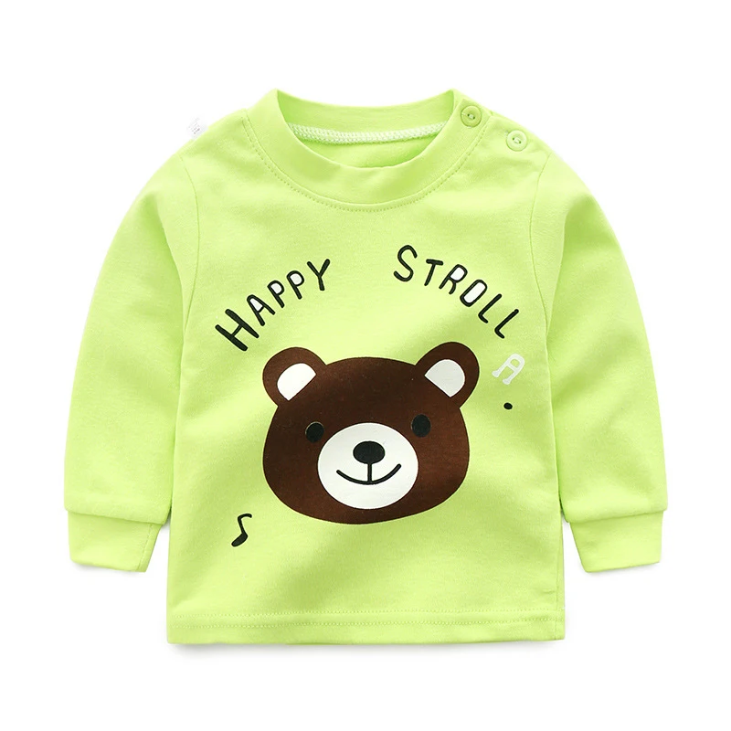 Новые Осенние футболки для маленьких девочек и мальчиков весенняя одежда детей