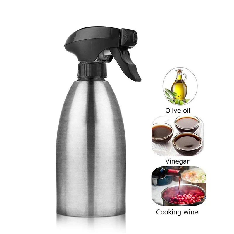 500ml Oil Sprayer Stainless Steel Olive Pump Spray Bottle BBQ Cooking Spray Bottle Gravy Boats
