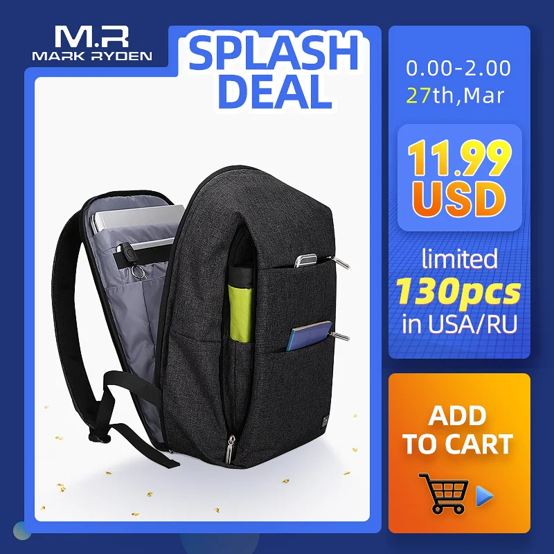 

Mark Ryden New Men Backpack For 15.6 inches Laptop Backpack Large Capacity Stundet Backpack Casual Style Bag Water Repellent