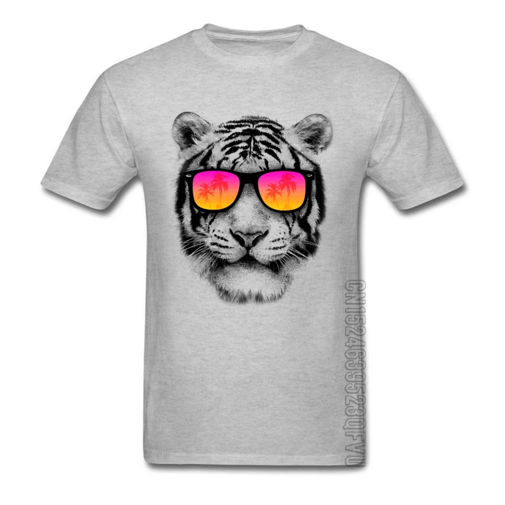 Hombre Nuevo tops personalizados Camisetas cuello O el Día de accide acci100% camisetas algodón gafas Tiger impreso | Мужская одежда