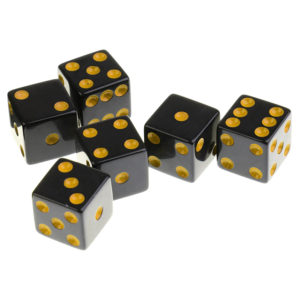 40Pcs Plastic Dice Round Corner Die 1.6cm Dotted for Traditional Boards Game