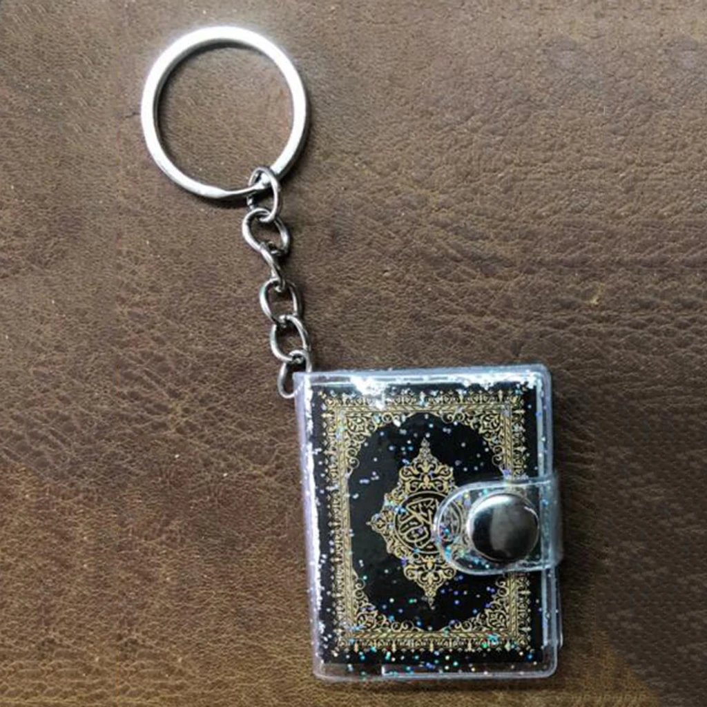 Small Quran Real Paper Keychain Muslim Religionsbuch Keyring Hanging Key Holder