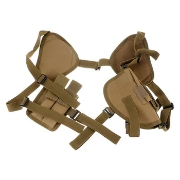 

Adjustable Tactical Shoulder Pistol Gun Holster Mag Pouch with Closure