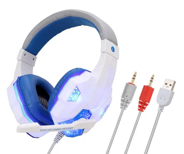 PC Lighting White Проводных наушников стерео SY830 гарнитура игровые наушники для компьютера с микрофоном для PS4/Xbox One/PC 40 шт./лот - Цвет: PC Lighting White