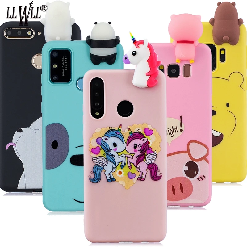 3D Silicone Cute Cartoon Case For Samsung A11 Cover EU Lovely Doll Pink Pig Toy Soft Phone Cases Galaxy | Мобильные телефоны и