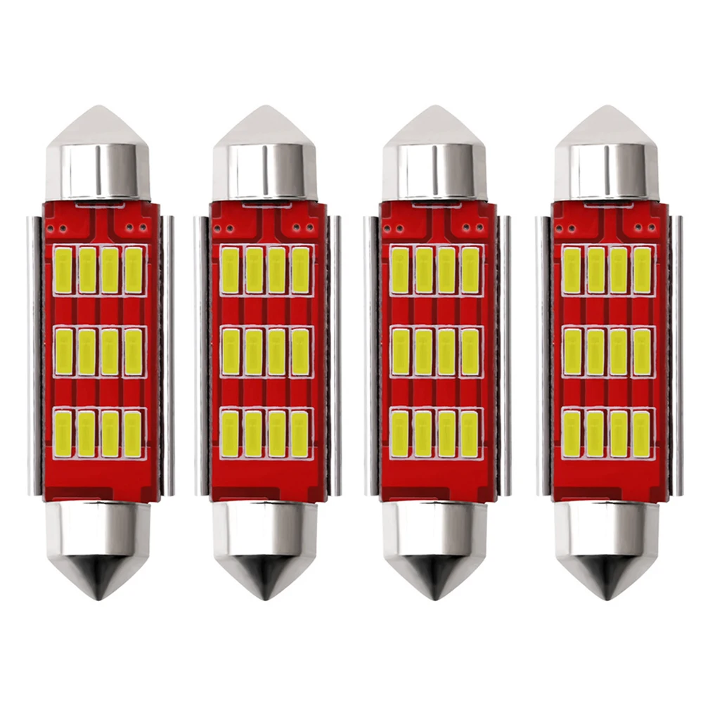 Светодиодная лампа Canbus для салона автомобиля 4 шт. 31/36/39/41 мм 12SMD 4014 12 В|Сигнальная