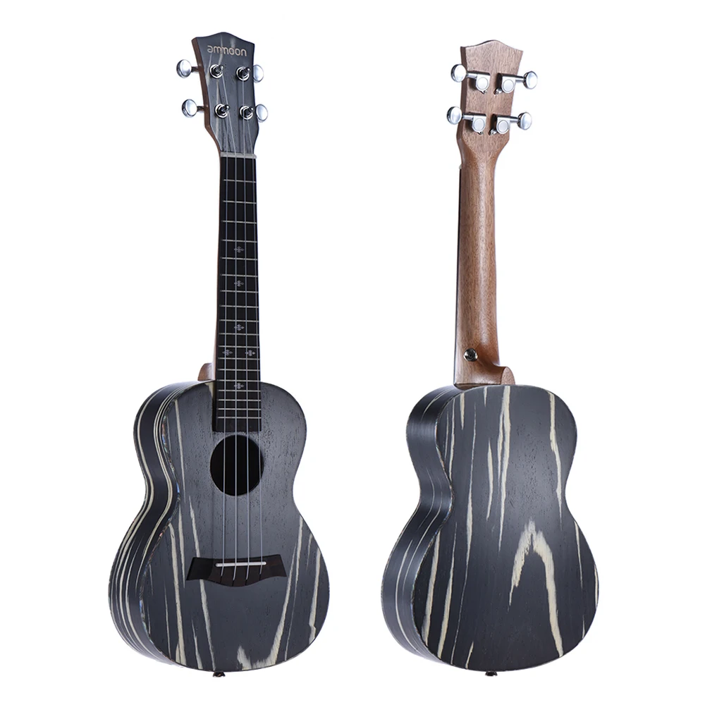 

24" Wooden Acoustic Soprano Ukulele Ukelele Uke18 Frets 4 Strings Okoume Neck Rosewood Fretboard