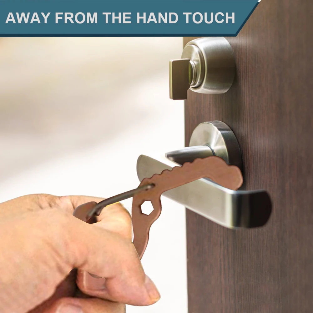 

Portable Hygiene Door Opener Hand Antimicrobial Steel EDC Elevator Handle Key Opener for Household Bedroom Decoration