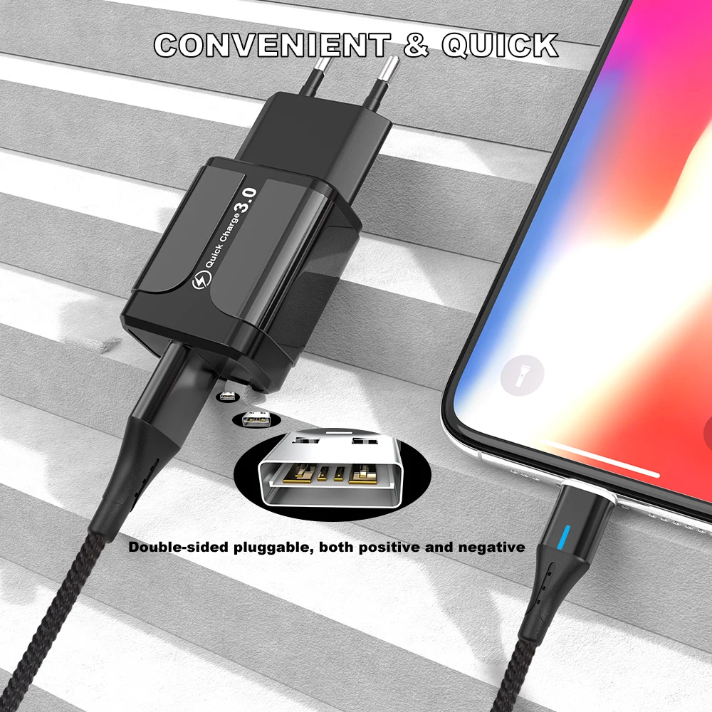 Магнитный Micro USB кабель Vanniso для iPhone samsung 3A, провод для быстрой зарядки и передачи данных, магнитное зарядное устройство, USB TypeC, 1 м, 2 м, кабель для мобильного телефона