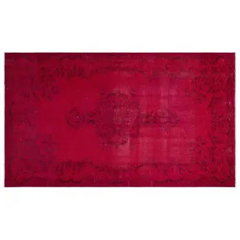 

Handmade Red Vintage Overdyed Turkish Area Rug 155x266 Cm-5'1''X8'9''
