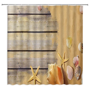 

Ocean beach scenery Bath Curtain 180x200cm Waterproof polyester fabric Shower curtain 3D Print Quality curtain for bathroom