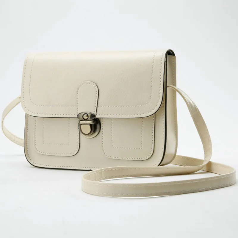 Новые сумки через плечо для женщин кожаная модная сумка на застежке дизайнерская маленькая сумка на плечо с клапаном женская сумка - Цвет: Beige