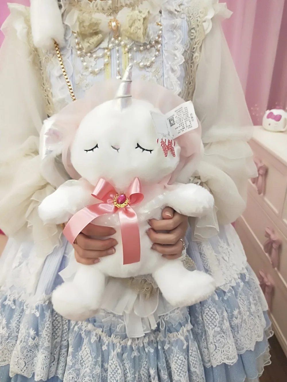 Новинка, Сумка с кроликом для девочки Kawai, Лолита, мягкая плюшевая игрушка, кукла на одно плечо, переносная сумка с жемчугом, рождественский подарок