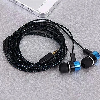 

Wired Earphone Stereo Sports Running Noise Isolating In-Ear 3.5mm Nylon Weave 1.1m Cable Headset Laptop Music Headphone