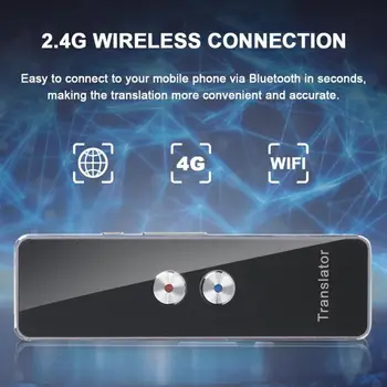 

translator portable 2.4G Smart Bluetooth Pocket Interpreter Real Time Speech Multilingual Translator Purple instant translate