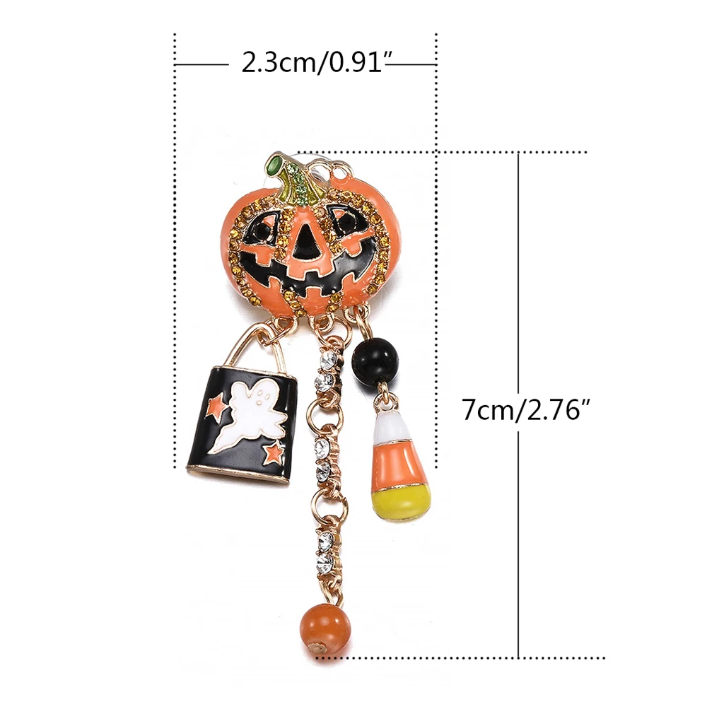 Details about   1 Pair Halloween Party Pumpkin Ghost Ear Stud Dangle Hoop Drop Earrings Jewelry 