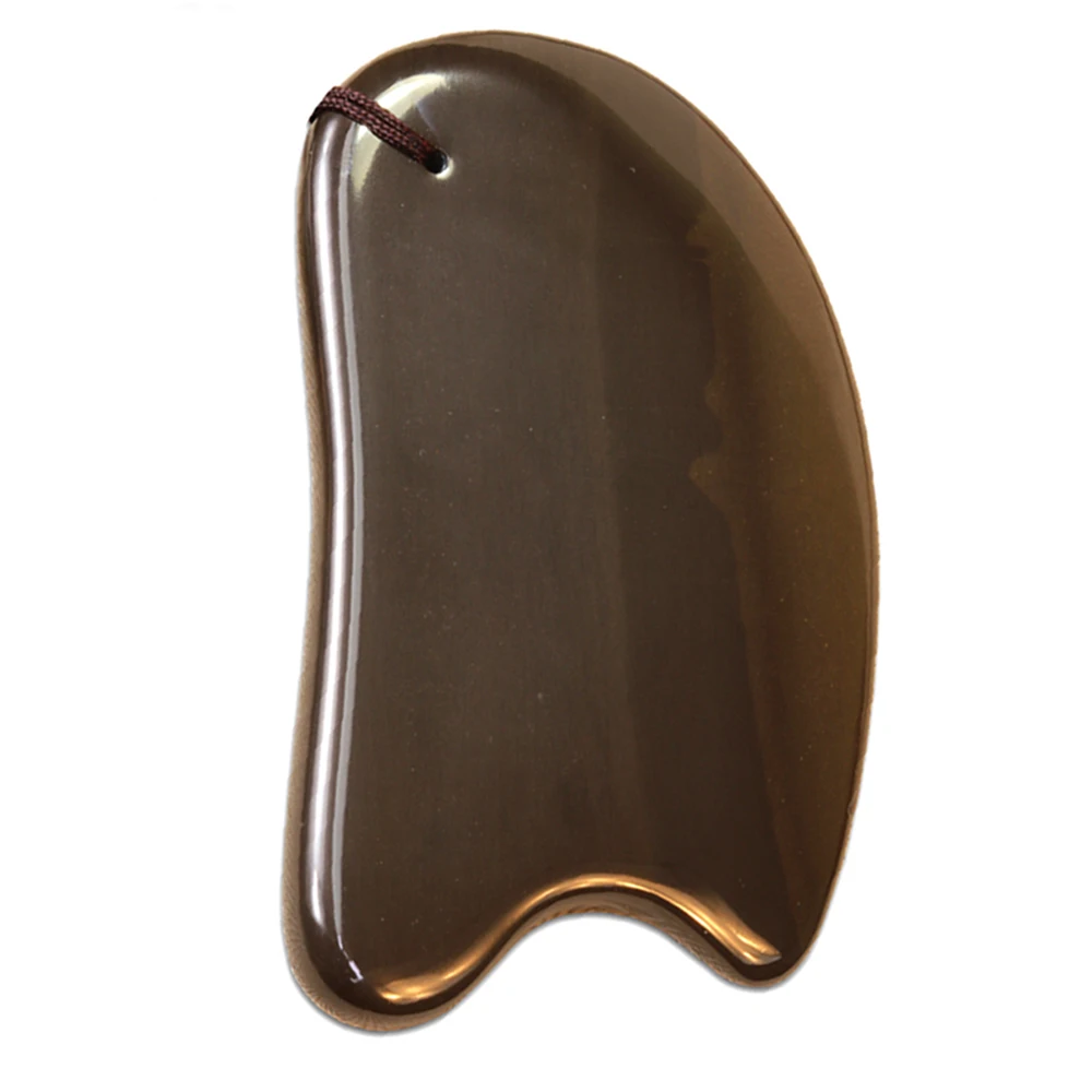 Billige 5A Grade Si Bin Bian Stein Massage Guasha Schönheit Gesicht Platte kratzer Massager Werkzeug körper gesicht abnehmen schaber V  linie gesicht