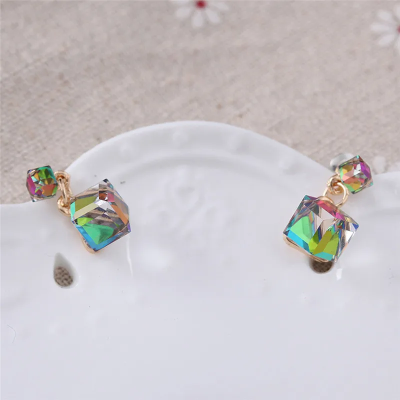 Crystal Rhinestone Earrings Zircon Stud Earrings Women Wedding Bridal Jewelry