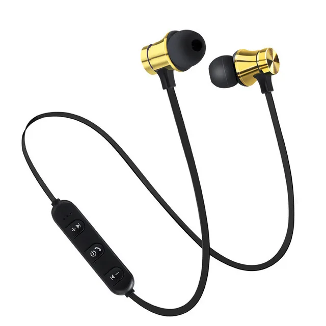 Магнитные беспроводные bluetooth наушники XT11, музыкальная гарнитура, шейные спортивные наушники с микрофоном для iPhone, samsung, Xiaomi - Цвет: Цвет: желтый