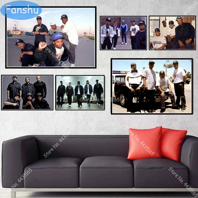 Art Poster N.W.A Ice Cube Dr.Dre Eazy-E Old School Posters and Prints Wall Decoration Canvas Painting Kids Room Home decor | Дом и сад