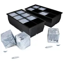 Черный 8 большой лоток для льда, Гигантский Большой силиконовый кубик для льда, квадратный лоток для льда, сделай сам, лоток для льда, кухонные инструменты