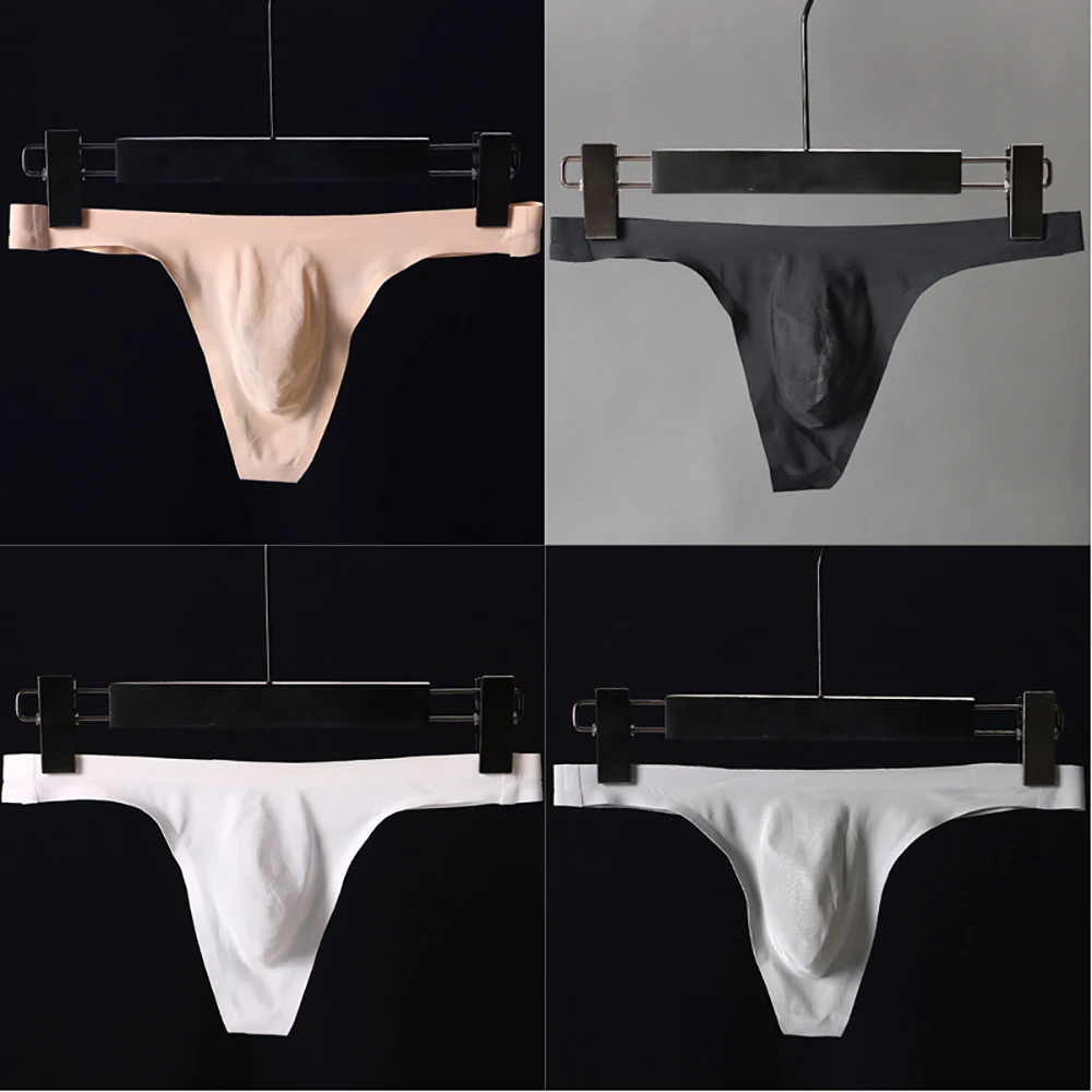 Men Underwear Sexy Low Rise Stretchy Briefs Breathable Thong T-Back Male Underpants Seamless Solid Comfortable Panties Intimates men underwear sexy low rise stretchy briefs breathable thong t back male underpants seamless solid comfortable panties intimates