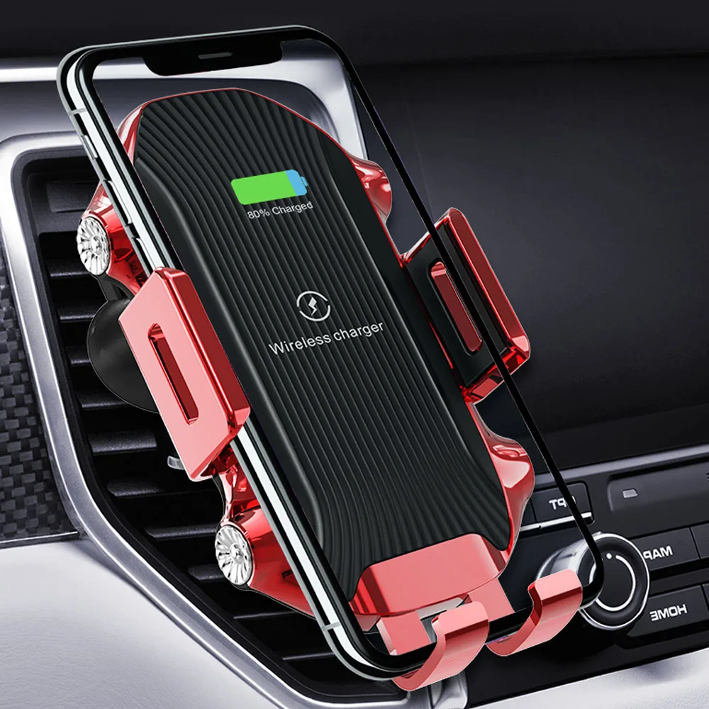 Автоматический зажим автомобильное беспроводное зарядное устройство держатель телефона для Iphone XS MAX XR 8 Plus X samsung Note 10+ S9 крепление вентиляционное отверстие индукции