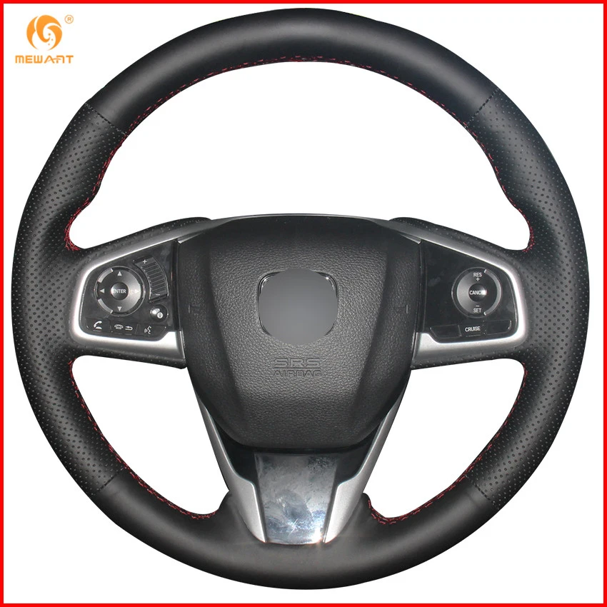 Чехол на руль MEWANT черный чехол из искусственной кожи для Honda Civic 10 2016 2017 2018 CRV CR V