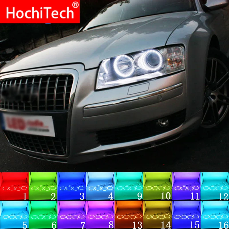 Аксессуары для Audi A8 S8 2004 2005 2006 - 2009 фары разноцветные RGB светодиодсветодиодный