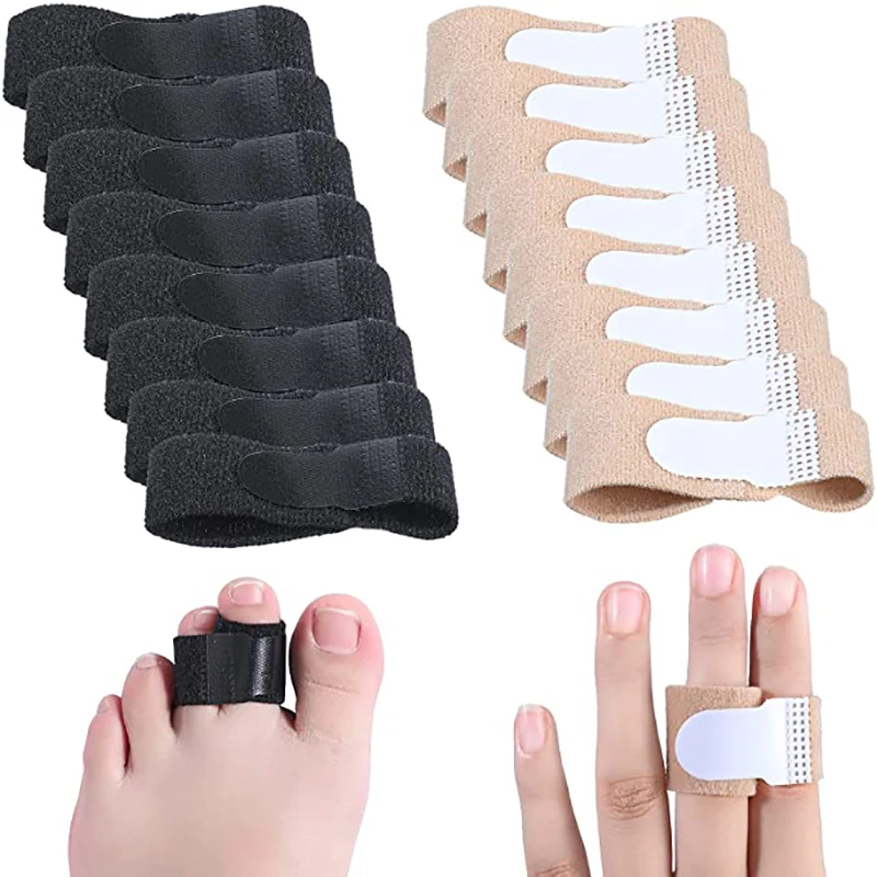 4pcs Toe Finger Straightener Hammer Toe Hallux Valgus Corrector Bandage Toe Separator Splint Wraps Adjust Foot Care Tool 4pcs gel toe separator straightener spacers overlapping toe hallux valgus correction bunion orthopedic foot care pedicure tool