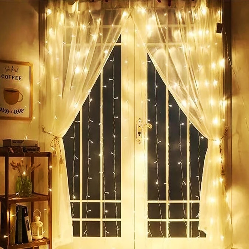 6 x 1.5M Icicle Garland LED Curtain Lights Decoration Wedding Christmas Lights String For Home Living Room Holiday Lighting