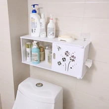 Настенная полка для ванной комнаты, стеллаж для хранения унитаза, водонепроницаемый рулон бумаги для мытья, LO523259