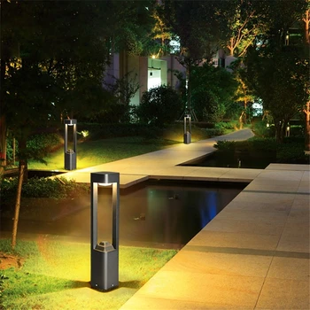 

LED Bollard Landscape Lights 10W 120-277V Outdoor Lawn Lamp Residential Lighting Fixture for Garden Pathway Driveway