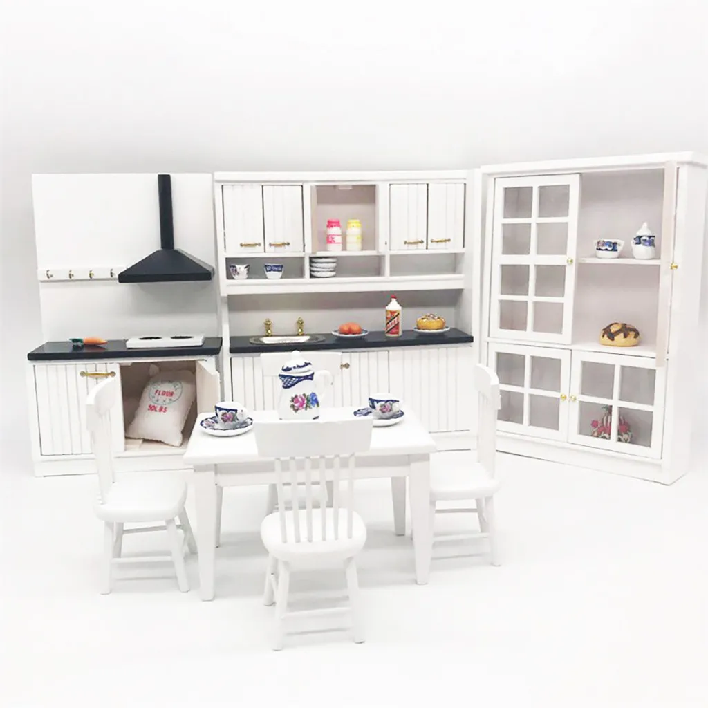 Топ миниатюрный кухонный 1:12 мини кукольный домик мини кухня обеденный стол и стул Cabine 5,31