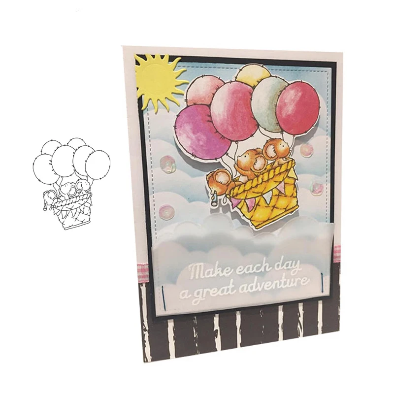 

JC Rubber Stamps for Scrapbooking Balloon Mouse 2020 Clear Stamp Silicone Seals Craft Stencil Album Card Making Decoration Sheet
