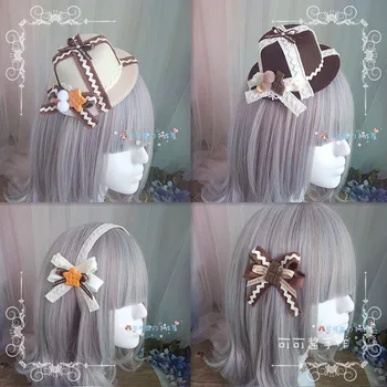 

Sweet Hairpin Ponytail Clip Lolita Chocolate chip cookies Brown lolita hair clip headband Japanese soft sister Hair Accessories