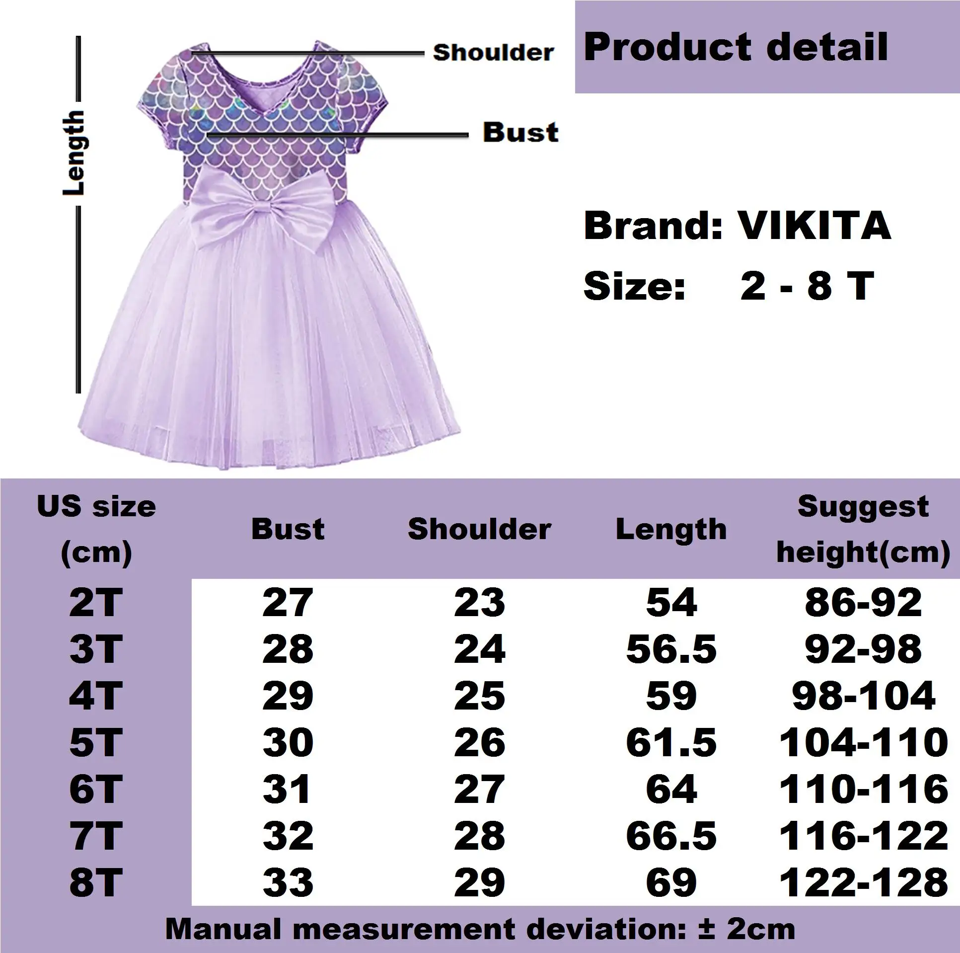 VIKITA Kids Princess Dress for Girls Elegant Pageant Wedding Party Birthday Dress Shiny Sequins for Girl Summer Dresses