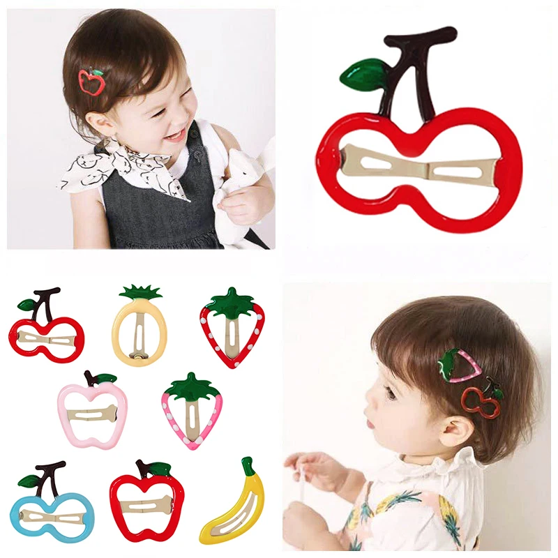 

Fruit Baby Hair Clips Set For Women Girls Hair Accessories Kids Cartoon Hairpin Children Barrette Pineapple Side BB Clip