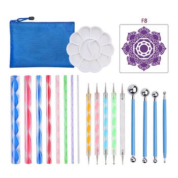 

19 Pieces Set 20 Pieces Set Mandala Painting Template Tools Stipple Handicraft Mandala DIY Art Painting Stencils Tool Set